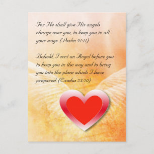 Postale Bible versets de coeur rouge grunge design, carte
