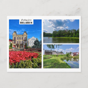 Postale Biélorussie Salutations Nature Architecture Carte