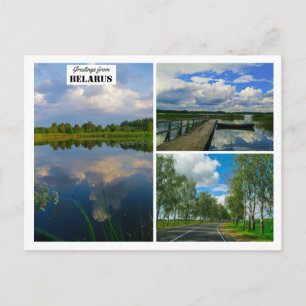 Postale Biélorussie Salutations Nature Lake Scenery Carte 