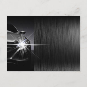 Postale Black Car Automotive Company Metal Design Carte Po