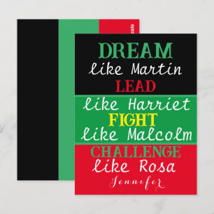 Postale Black héritage BLM noir mois d'histoire Carte post