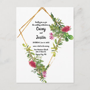 Postale Blooming Desert Mariage Succulent Inviter Carte Po