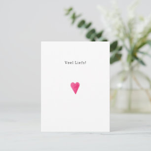 Postale Bon nombre de la carte "Coeur dur rose"