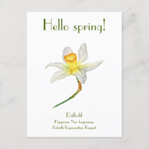 Postale Bonjour jonquille de printemps avec le sens Carte 
