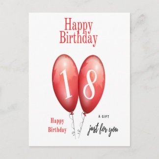 Postale Bonne carte d'anniversaire 18e