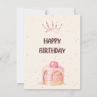 Postale Bonne carte d'anniversaire avec gâteau