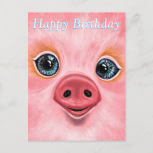 Postale Bonne carte d'anniversaire - Happy Piglet
