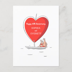 Postale Bonne carte de coeur du 40e anniversaire du Mariag