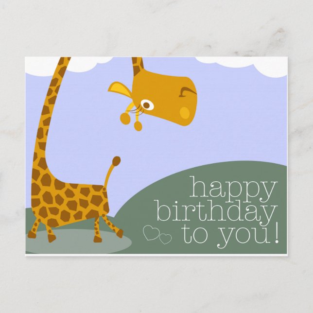 Postale Bonne Giraffe Carte de voeux Anniversaire (Devant)