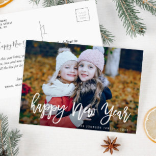 Postale BONNE NOUVELLE ANNÉE carte de voeux photo rustiq