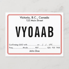 Postale Bordure arrondie rétro de la carte QSL