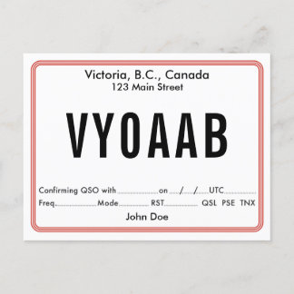 Postale Bordure arrondie rétro de la carte QSL