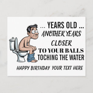 Postale Boules dans l'eau, carte d'anniversaire drôle de 6