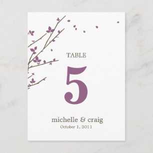 Postale Branches florissantes Carte Mariage Numéro de tabl