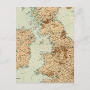 Postale British Isles chemins de fer et carte industrielle