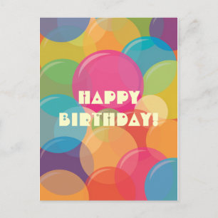 Postale Bubble coloré fête Anniversaire Salutation Carte p