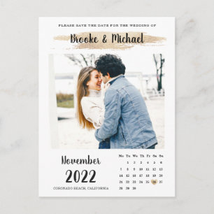 Postale Calendrier de photos élégant Enregistrer la carte 