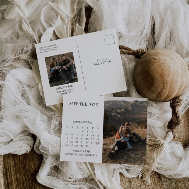 Postale Calendrier moderne Enregistrer la date Carte posta (Créateur téléchargé)