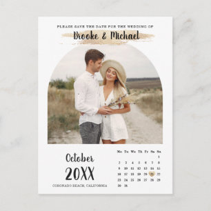 Postale Calendrier photo élégant Enregistrer la carte de d