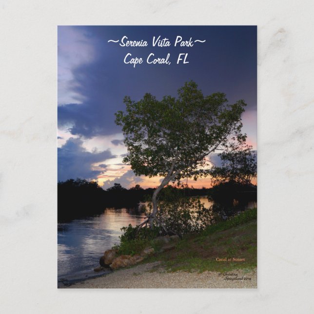 Postale Cape Coral park canal coucher de soleil Carte post (Devant)