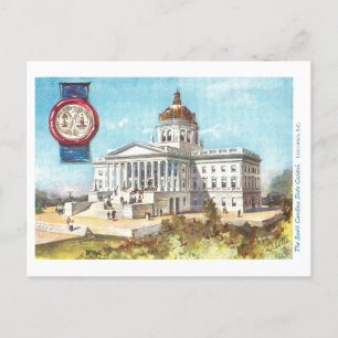 Postale Capitole vintage de Caroline du Sud avec carte pos
