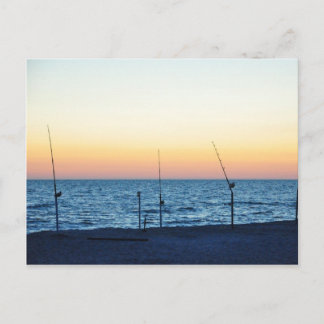 Postale Captiva Island Sunset Poteaux de pêche Sable Carte