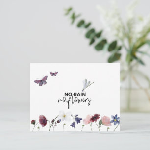 Postale Carte (10,8 x 14,2 cm) - Pluie Et Fleurs