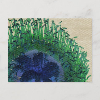 Postale Carte à fleurs Peacock Colonnes