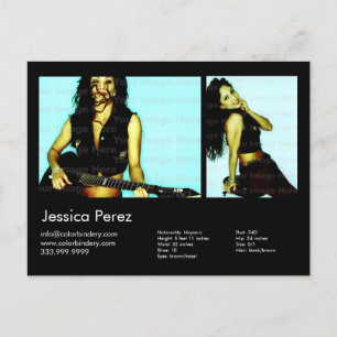 Postale Carte Acteur/Modèle 2 Shot Black Headshot