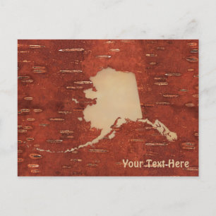 Postale Carte Alaska Sur L'Écorce De Birch Intérieur
