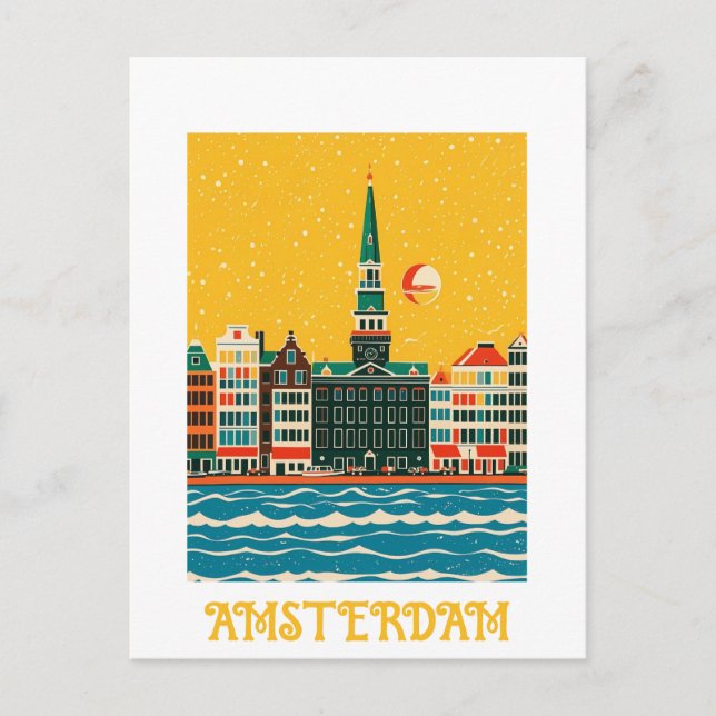 Postale Carte Amsterdam Pays-Bas (Devant)