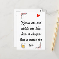 Carte amusante de la bière anti-Valentine's Day
