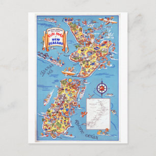 Postale Carte amusante vintage de Nouvelle-Zélande