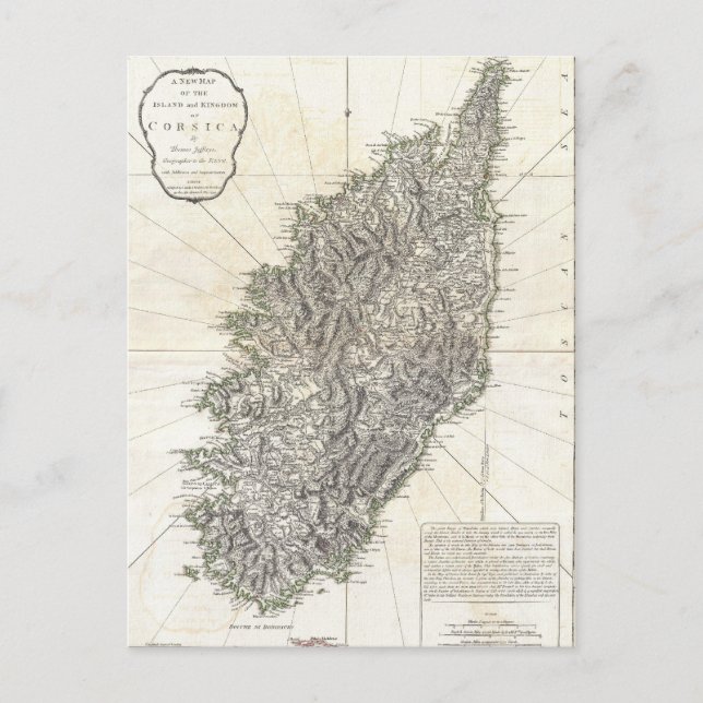 Postale Carte ancienne de Corse (1794) (Devant)