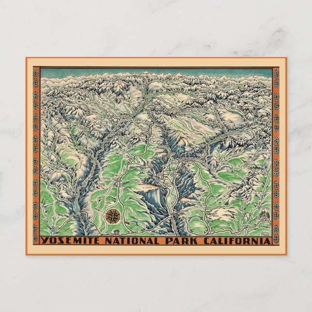 Postale Carte ancienne de Yosemite (Devant)