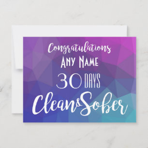 Postale Carte Anniversaire de Sobriété personnalisée