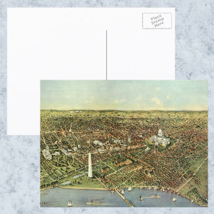 Postale Carte antique avec vue panoramique sur Washington 