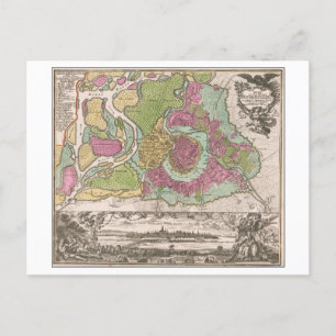 Postale Carte antique de 1730 de Vienne (Wien), Autriche,