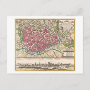 Postale Carte antique de Bruxelles, Belgique,