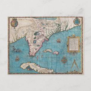 Postale Carte antique de Floride et Cuba