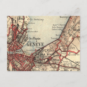 Postale Carte antique de Genève Suisse Carte