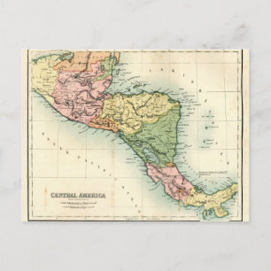 Postale Carte antique de l'Amérique centrale