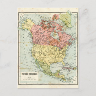 Postale Carte antique de l'Amérique du Nord