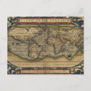 Postale Carte antique du monde
