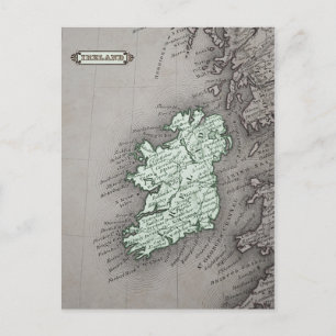Postale Carte antique Irlande, vert