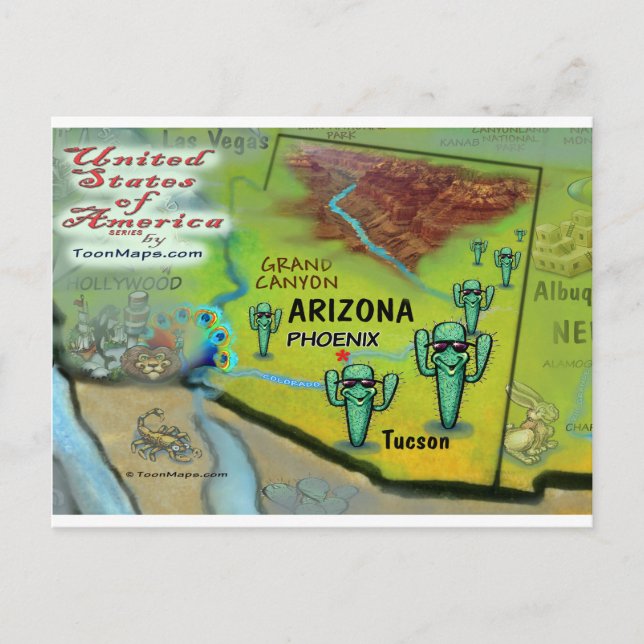 Postale Carte Arizona USA (Devant)