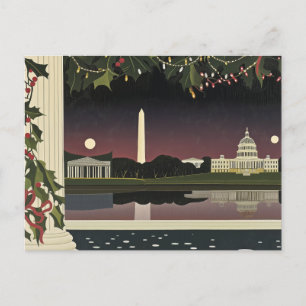Postale Carte Art déco de Washington DC Cityscape