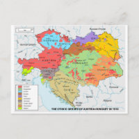 Carte Autriche-Hongrie de la diversité ethnique en