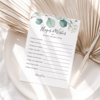 Carte Baby shower Eucalyptus Vert
