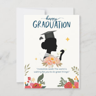 Postale Carte Bleu Illustrative Happy Graduation